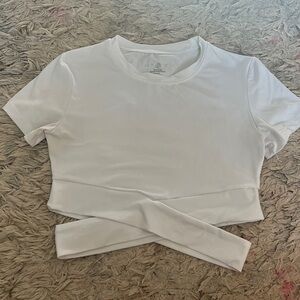 NVGTN white cross cross crop top